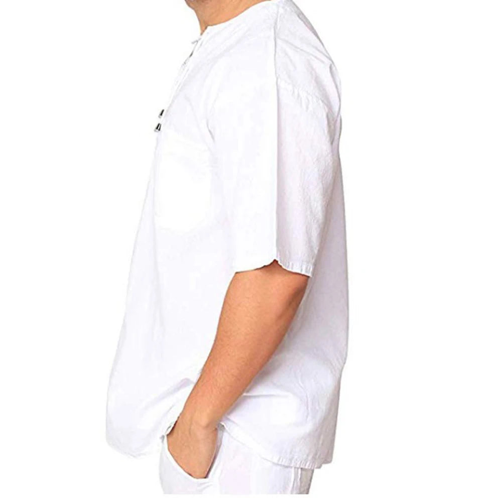 Men's Short Sleeve Summer T-shirt - Breathable Solid Color Lightweight Tops