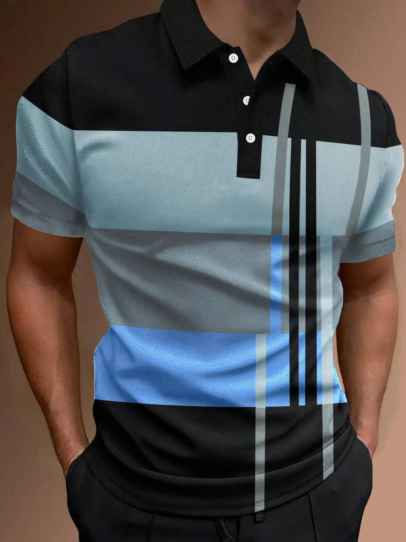 Neues Golf-Poloshirt mit Streifen für Herren – lässig und modisch