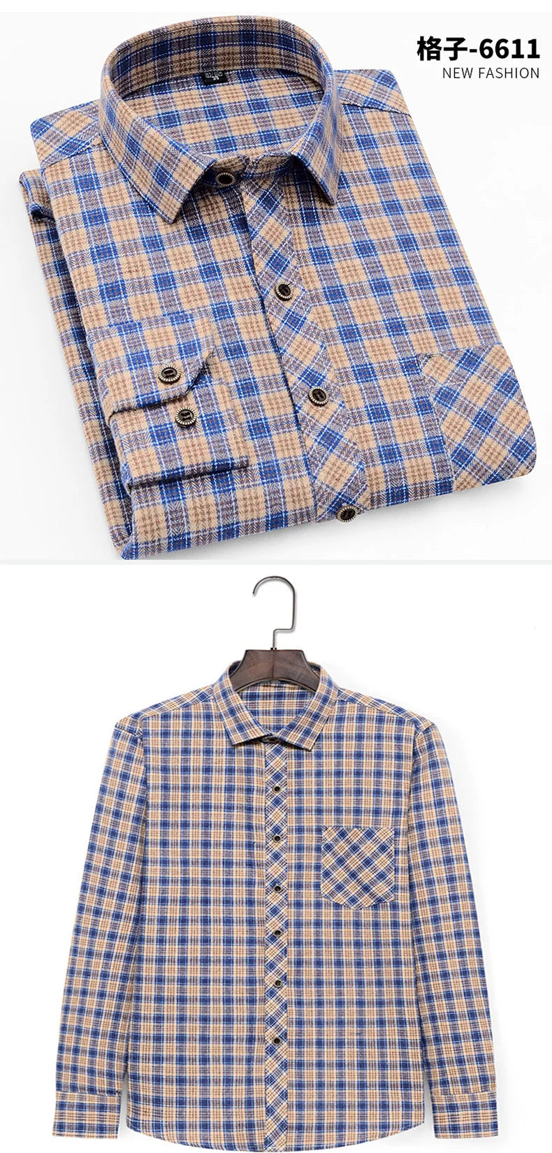 Langarm-Slim-Hemd aus Baumwolle für Herren