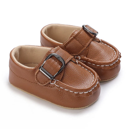 Newborn Baby Boys Leather Non-Slip Soft-Sole Infant Shoes