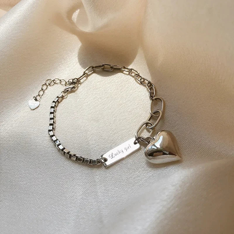 Simple Love Heart Letter Bracelet