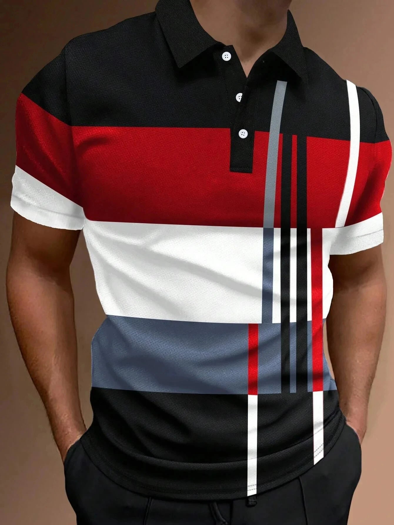 Neues Golf-Poloshirt mit Streifen für Herren – lässig und modisch