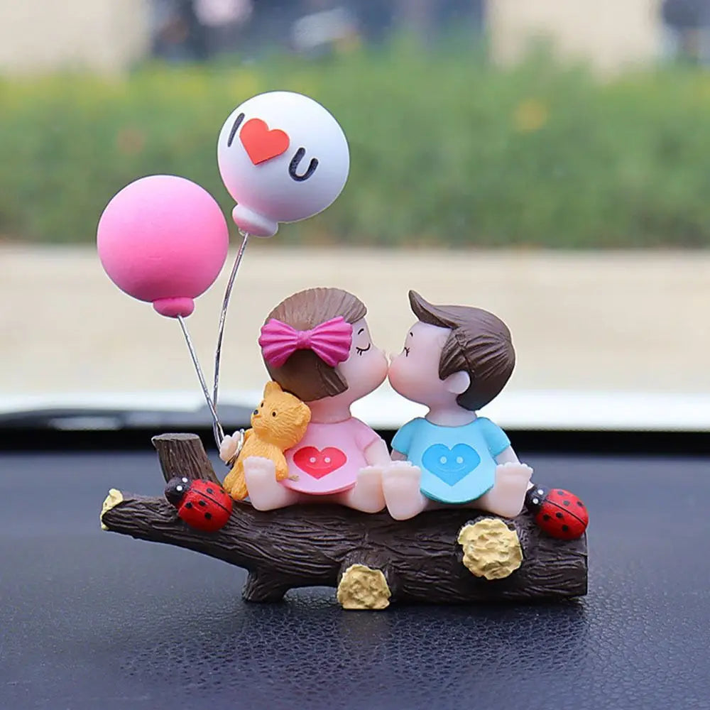 Cute Anime Couple Action Figure Car Decoration