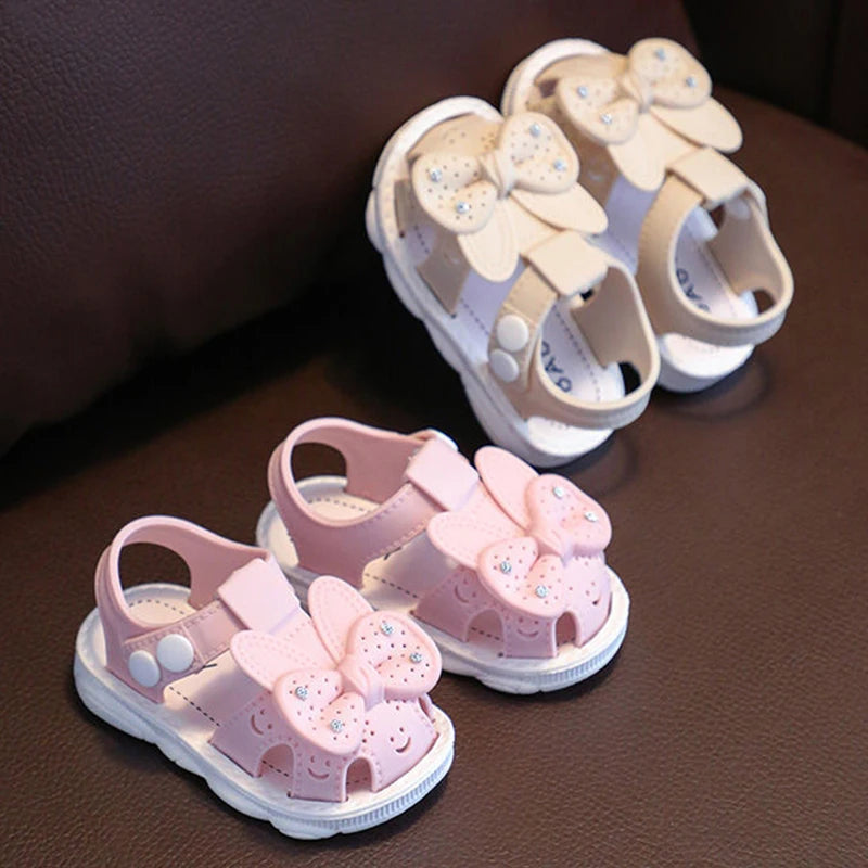 Rhinestone Bow Sandals for Baby Girls