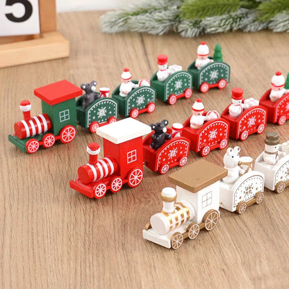 Wooden Christmas Train Tree Ornament