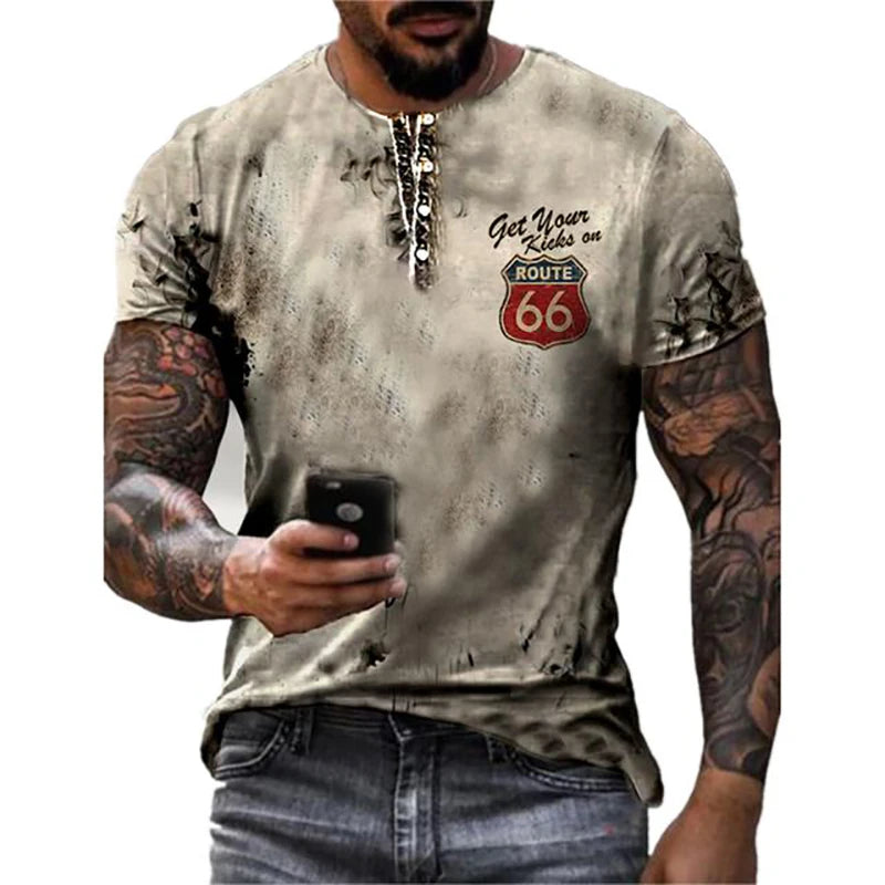 Vintage 66-Way 3D-bedrucktes Herren-T-Shirt 