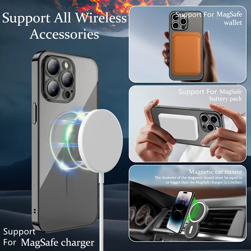 Transparent Magnetic Wireless Magsafe Charging Case