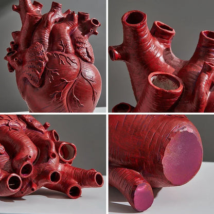 Heart Vase Human Statue Decorative Gift Container