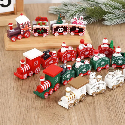 Wooden Christmas Train Tree Ornament