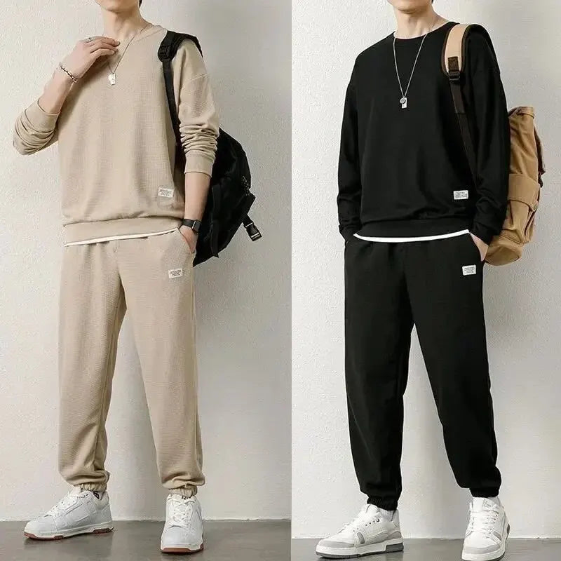 Men's Spring Long Sleeve Round Neck Tracksuit