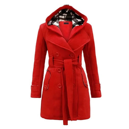 Trendy Chequered Hooded Overcoat for