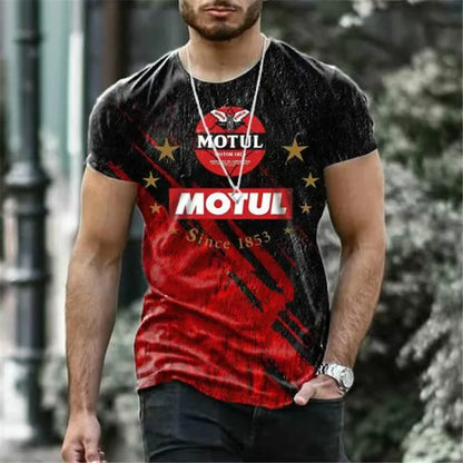 Retro Motorcycle Racing 3D Print Tee