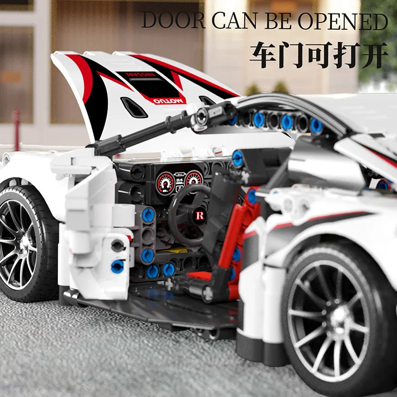 Building blocks compatible with concept White Sports car Toy
