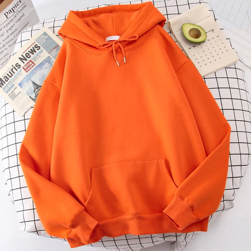 Sweats à capuche amples à manches longues et poches solides pour femmes