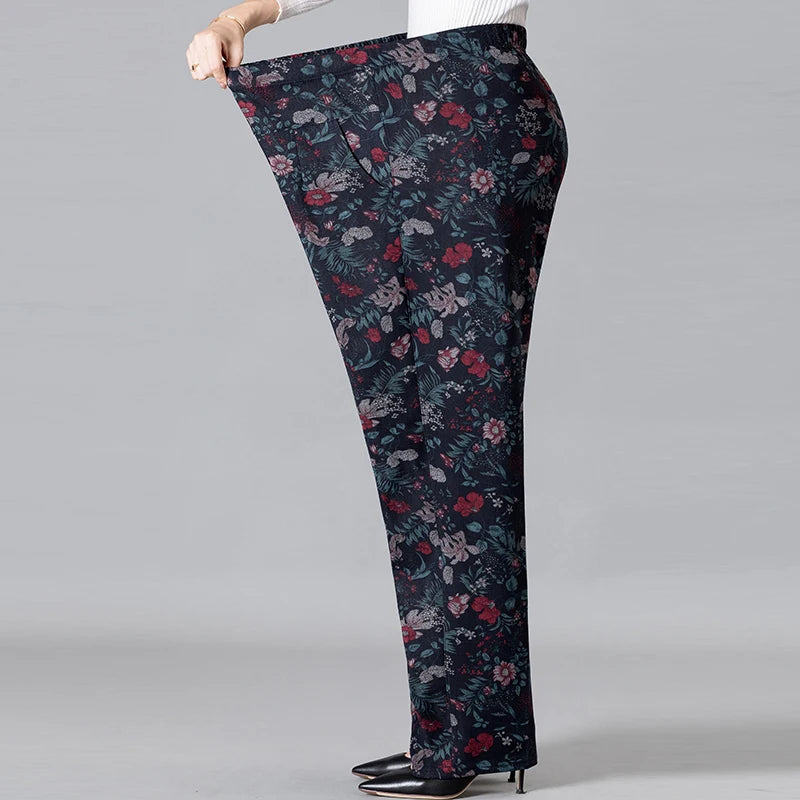 Oversize 8XL 9XL Printed High-Waist Trousers