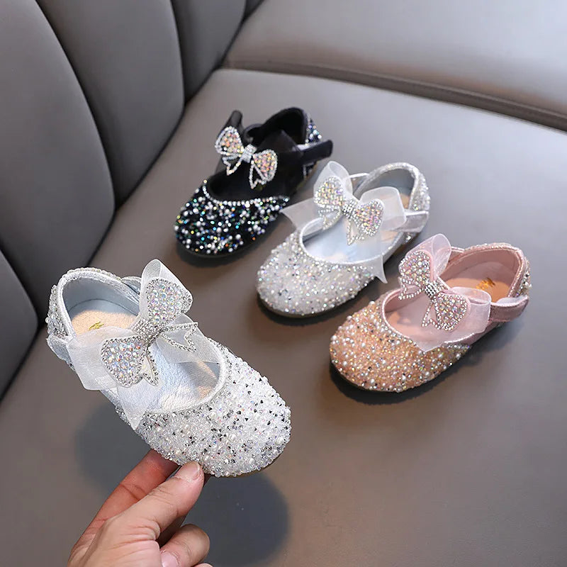 Chaussures de danse de princesse à strass pour filles