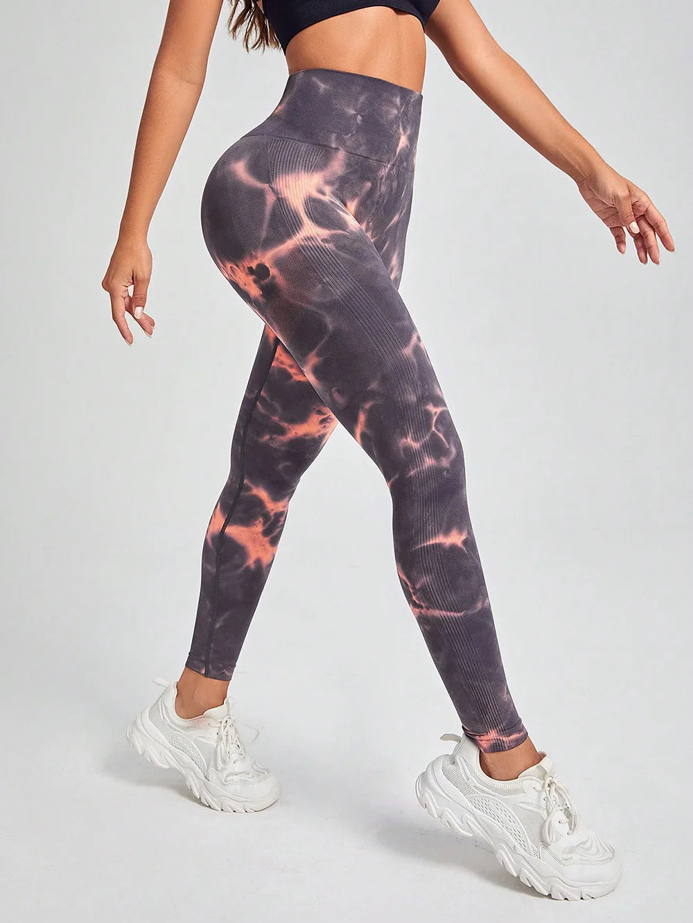 Marmorierter Batik-Yoga-Fitness-Chic