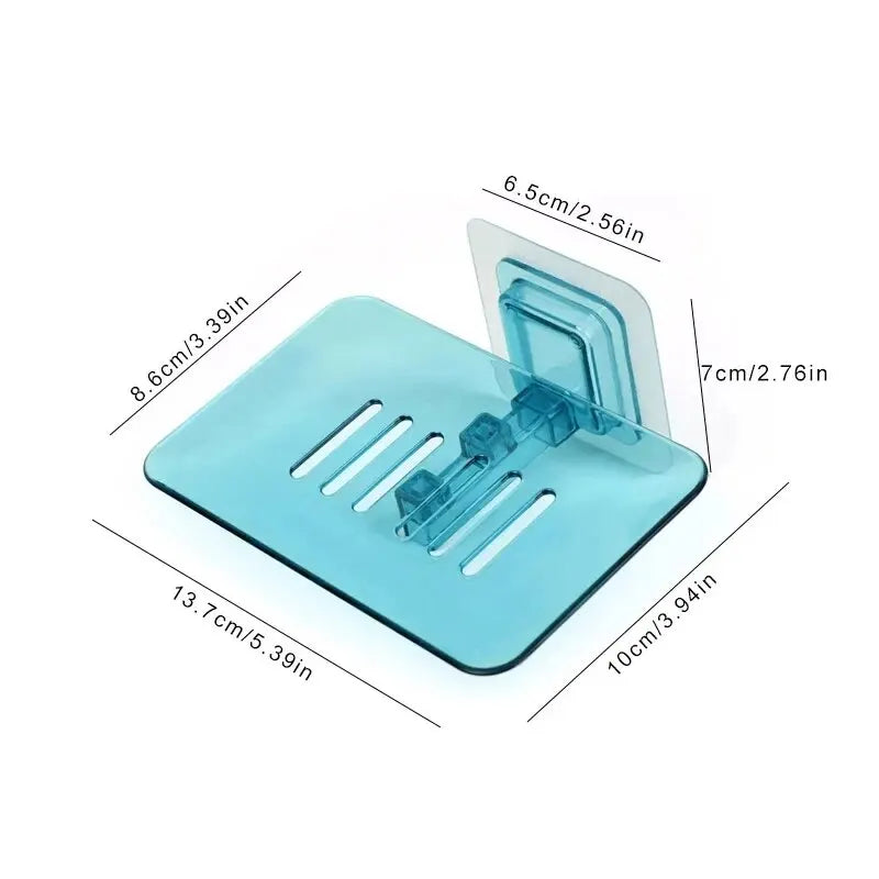 Self-Adhesive Transparent Wall-Mounted Soap Rack