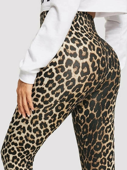 Leggings mit überkreuzter Taille und Leopardenmuster in Farbverlauf