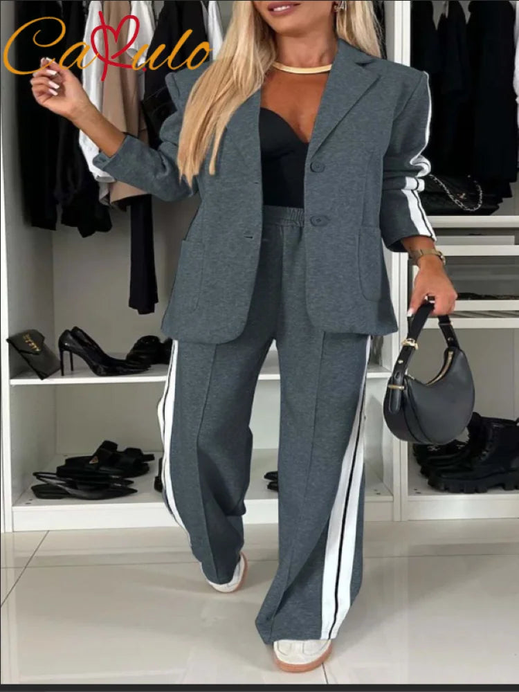 Chic 2-Piece Women's Suit for Autumn & Winter