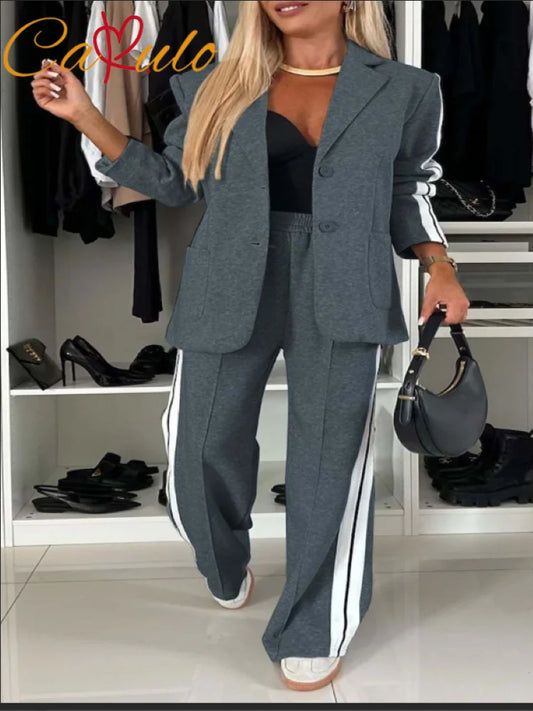 Chic 2-Piece Women's Suit for Autumn & Winter