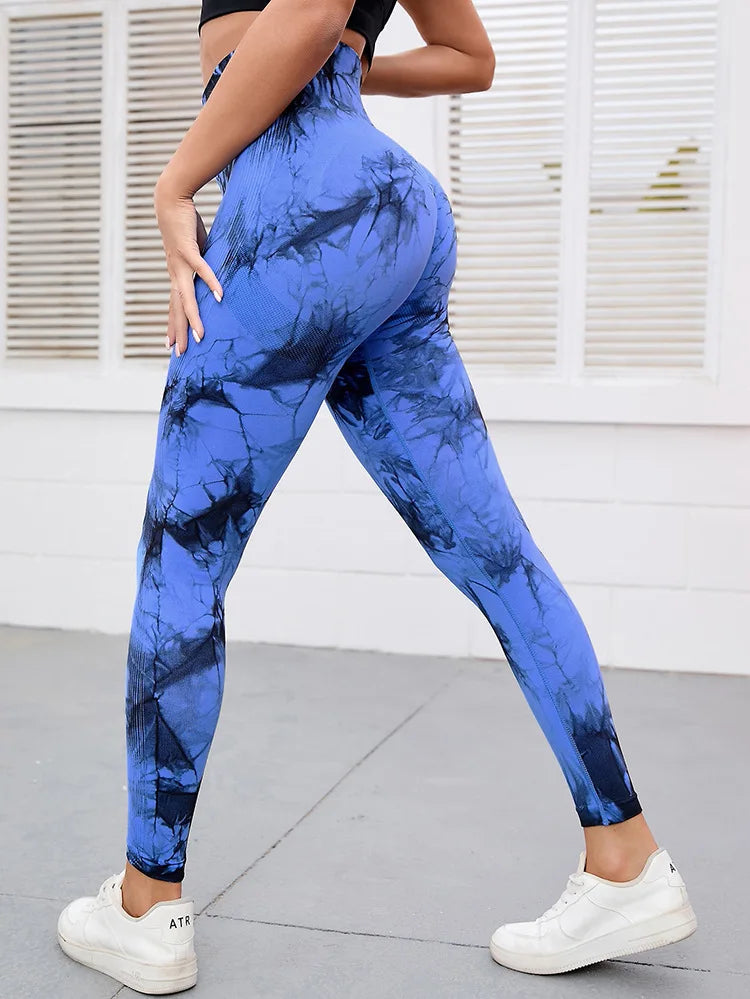 Marmorierter Batik-Yoga-Fitness-Chic