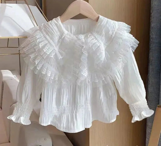 Langarmshirt mit weißem Kragen für Babys
