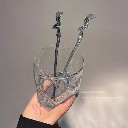 Damen Vintage Essstäbchen Schlangen Haarstäbe