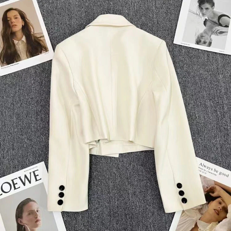 Chic Korean Cropped Blazers for Office & Street