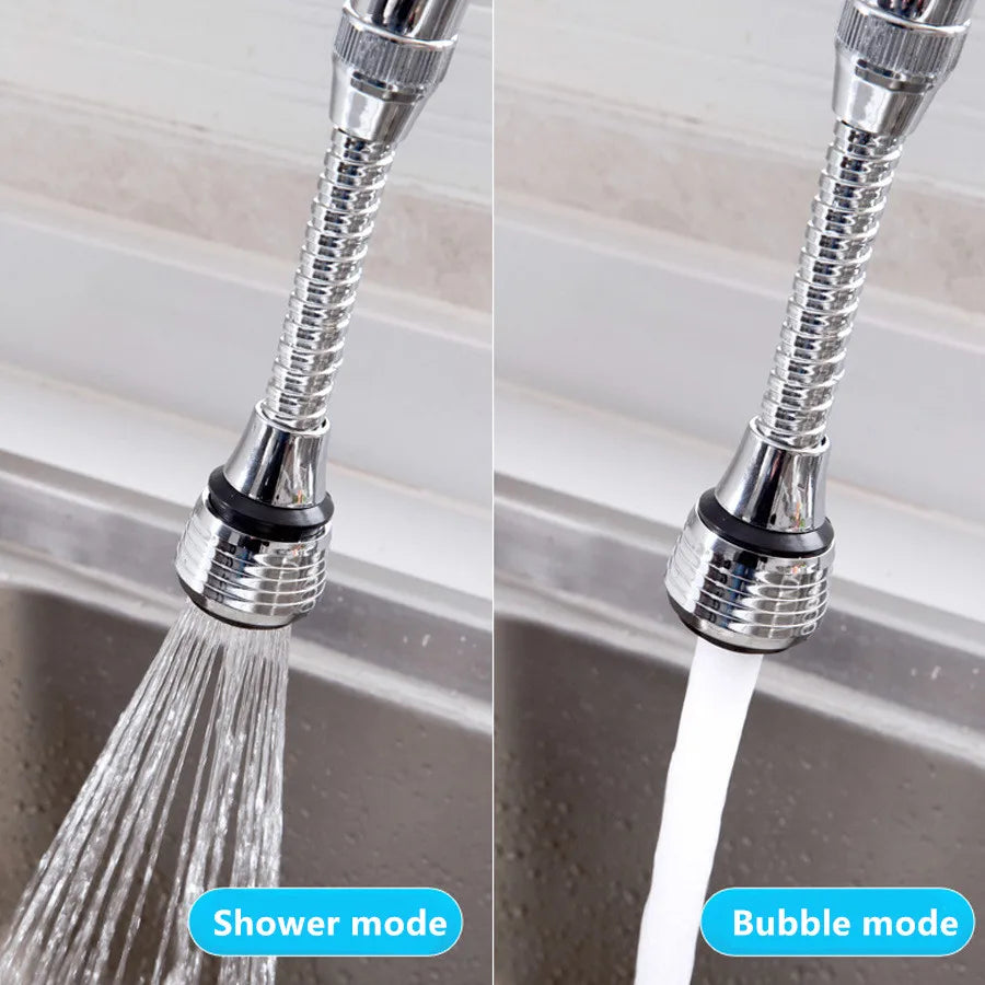 360-Degree Adjustable Faucet Extension Tube with Water Saving Nozzle