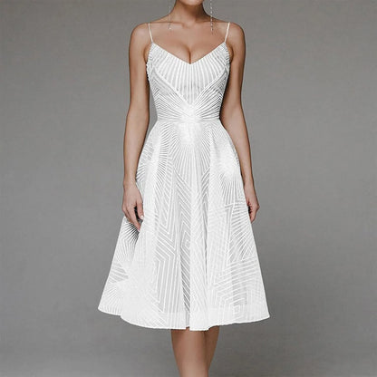 Luxury Women Embroidery Party Dress Sexy Suspenders Embroidered Sleeveless Evening Dresses Women Fashion Prom Dress Vestidos