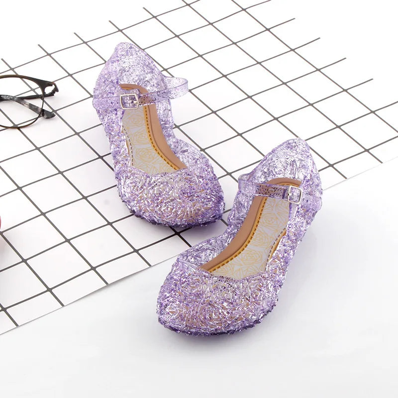 Sandales en cristal de la princesse Elsa pour filles