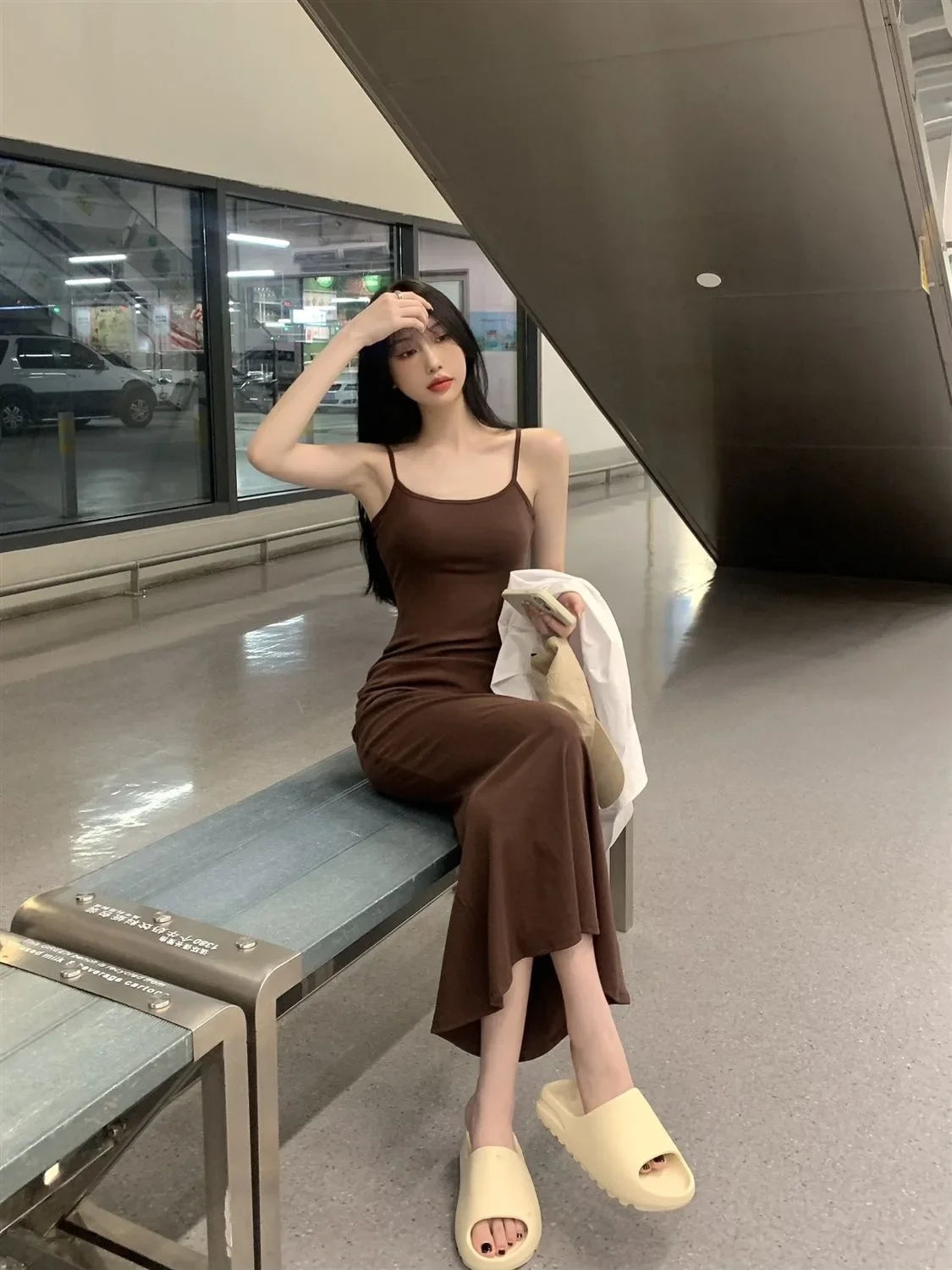 Robes maxi moulantes à manches courtes pour femmes