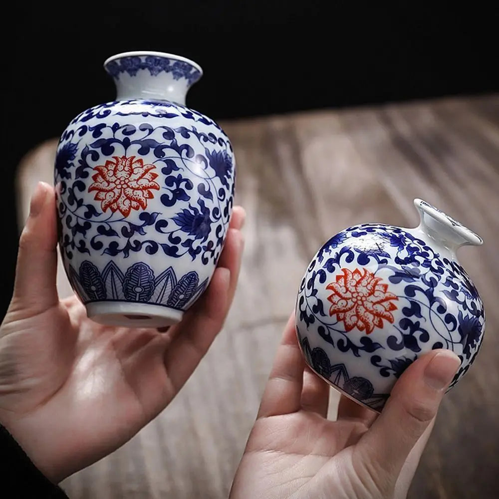 Vintage Blue & White Porcelain Vases