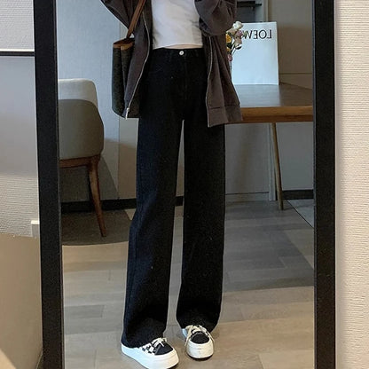 Vintage-Jeans mit hoher Taille und weitem Bein für Damen