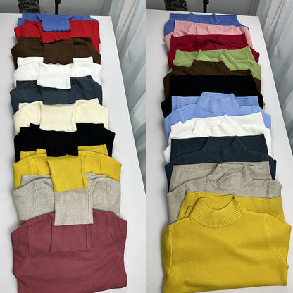 Cozy Velvet-Lined Turtleneck Winter Sweater