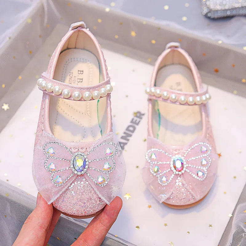 Chaussures de princesse en cristal pour filles pour fêtes et mariages