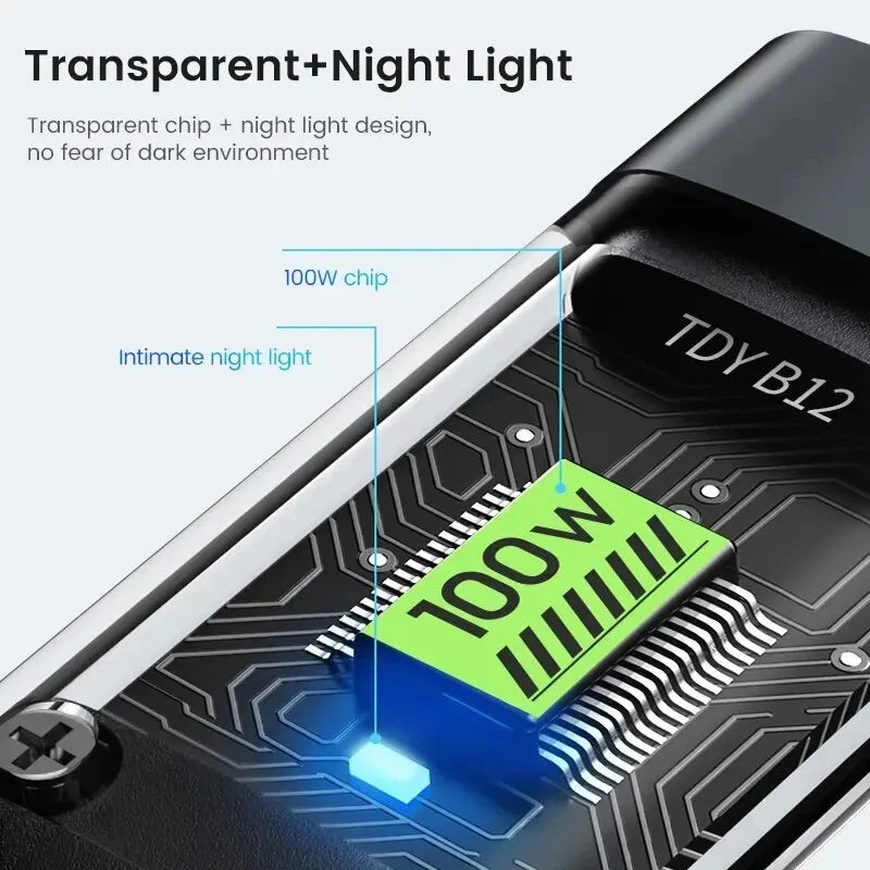 Luminous Data Cable 3 In1 Mobile Phone Charging - Cable 100W Fast Charging