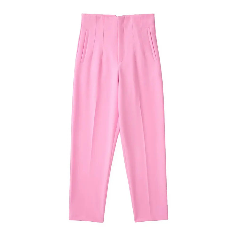 Chic High Waist Trousers for Work