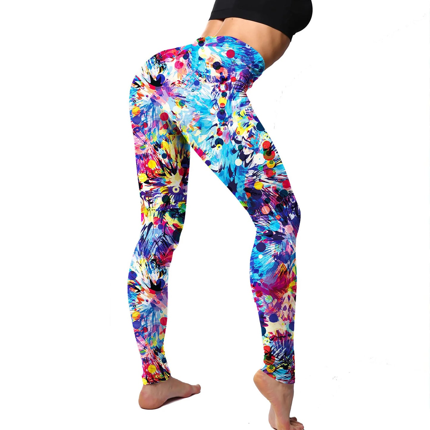 Legging court imprimé extensible coloré