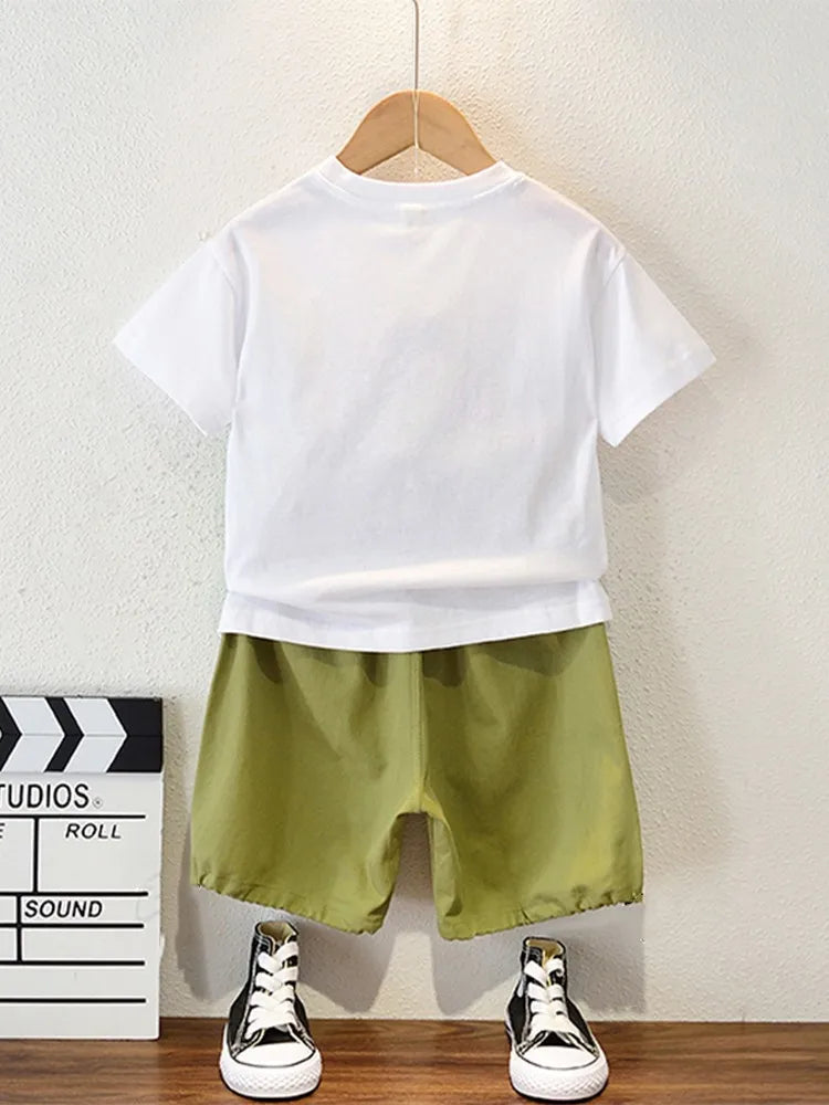 Cozy Dino Print 2-Piece Set for Summer Boys