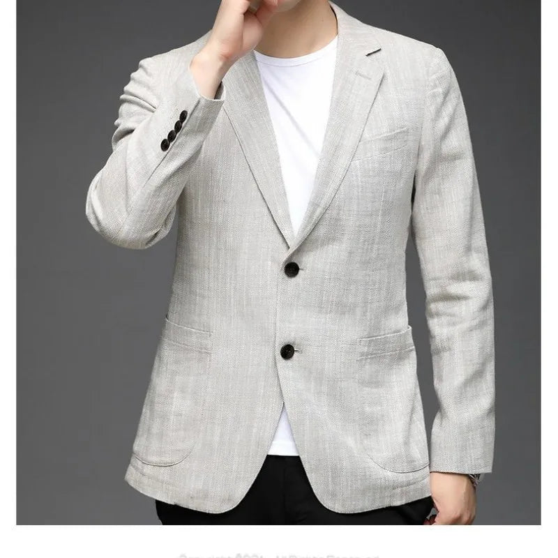 Korean Spring Thin Blazer- Minimalist Style for Men