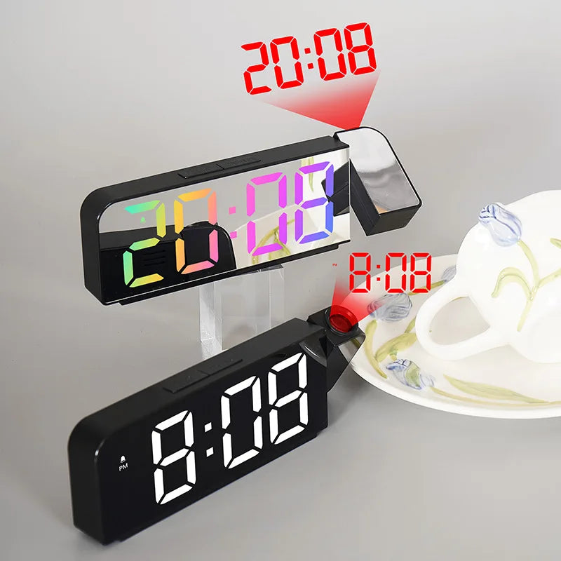 USB-Powered Projection Alarm Clock - Night Mode