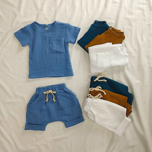 Organic Cotton Summer Baby Top and Shorts Set