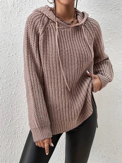 Raglan Sleeve Hooded Sweater Women