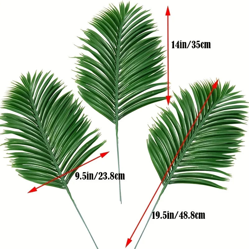 12 tropische Palmblätter für Luau und Themendekor.