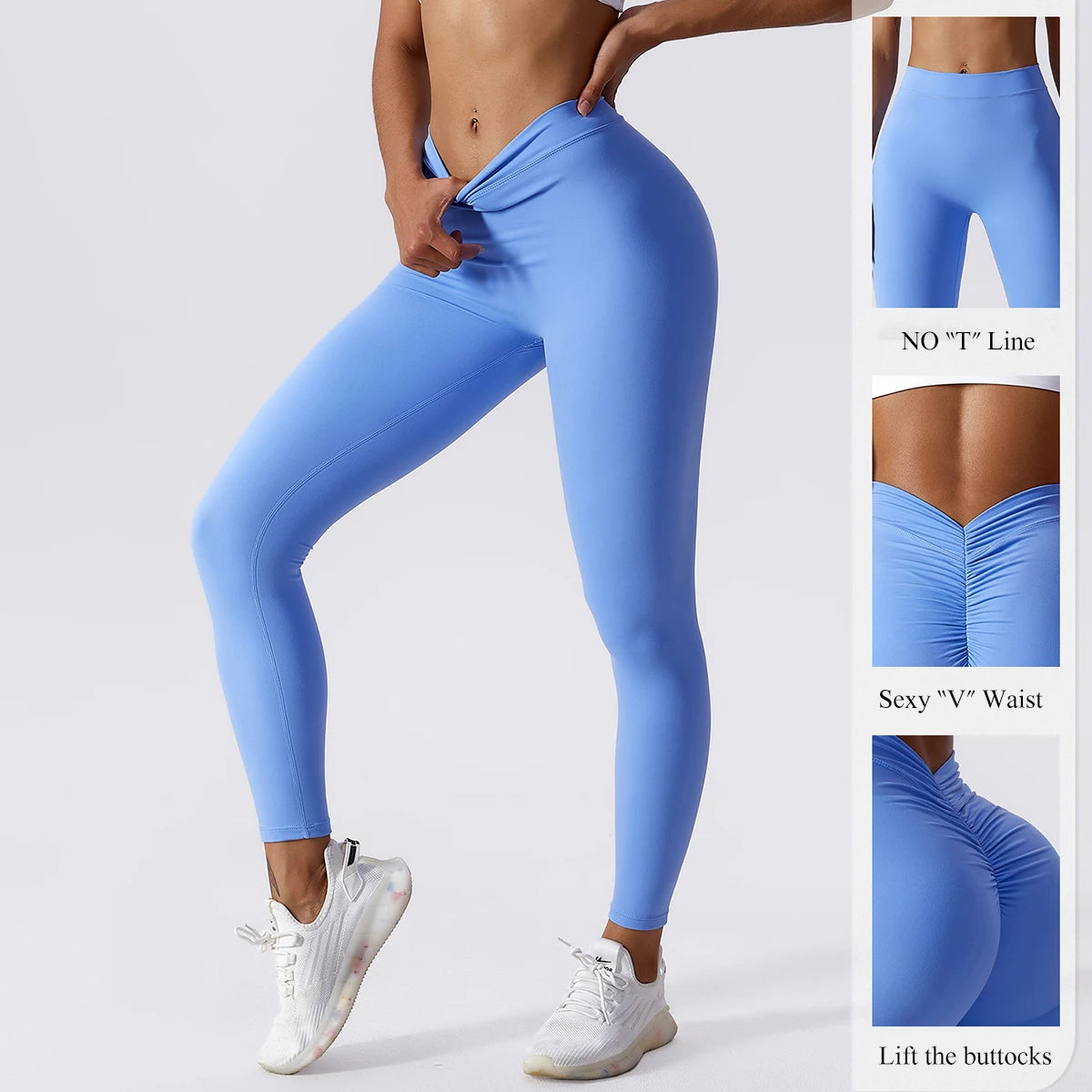 Scrunch Butt Gym-Leggings mit V-Taille