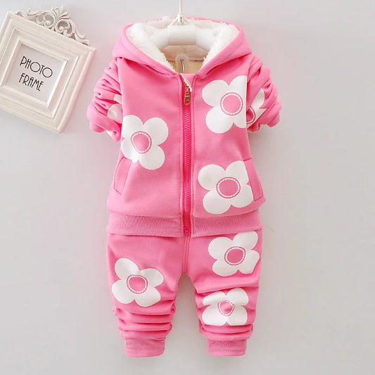 Cozy Floral Hooded Winter Baby Set