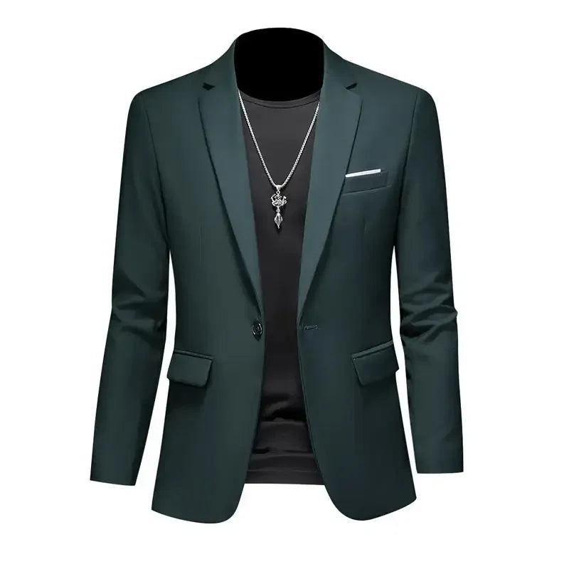 Men's Regular Length Single Button knit Blazers