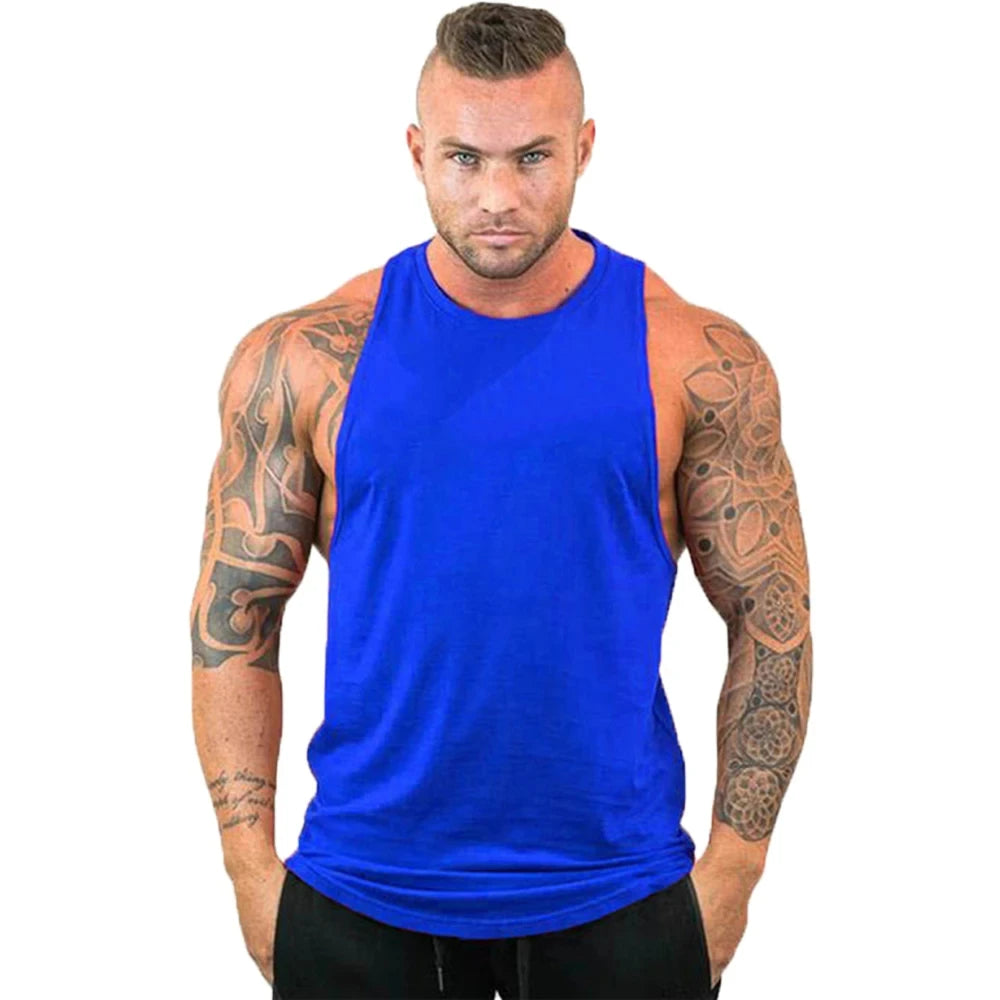 Men's Clothing Bodybuilding and Fitness Stringer Singlets Tank Top Vest Sleeveless Sweatshirt Workout Shirt Undershirt Gym Gyms